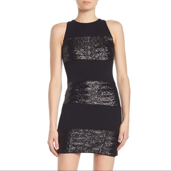 Bailey 44 Dresses & Skirts - Bailey/44 'Do the Hustle' Black Sleeveless Sequin Stripe Dress